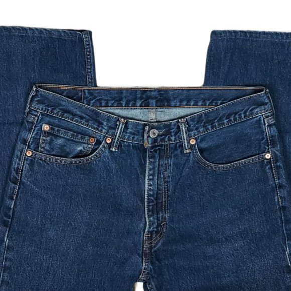 MEN'S LEVI'S 505 REGULAR FIT DARK WASH JEANS (36 X 29) - Picture 8 of 12